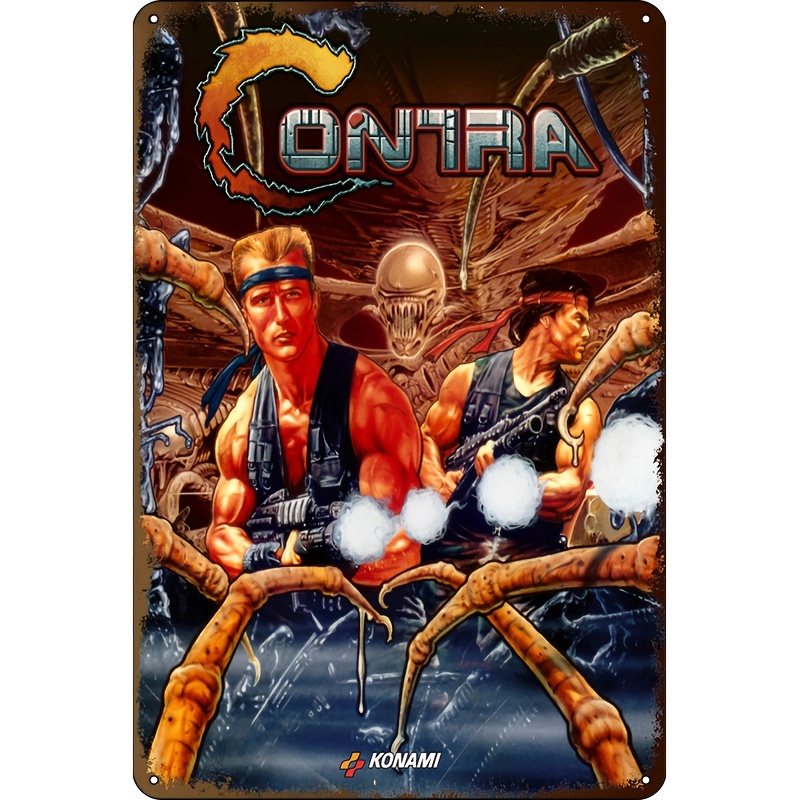 Retro Gaming Logo - Konami Contra Decorazione da parete in